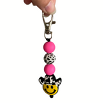 Load image into Gallery viewer, Smiley Cow Keychain
