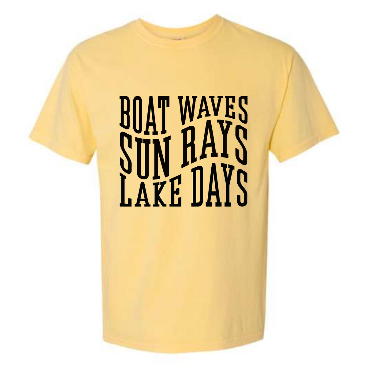 Boat Waves Sun Rays Lake Days | Mens Big and Tall T-Shirt | Boating Shirt | Camping Shirt | Fishing Shirt