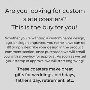Custom Engraved Slate Coasters - Set of 4